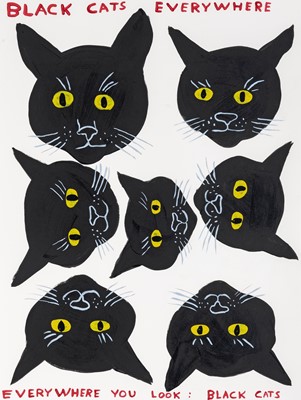 Lot 69 - David Shrigley (British 1968-), 'Black Cats', 2021