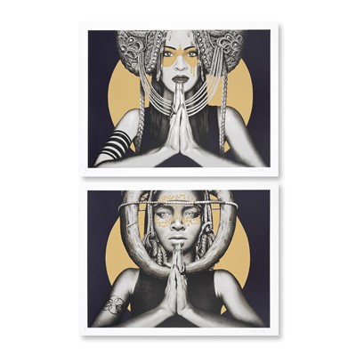 Lot 75 - Fin DAC & Kevin Ledo (Collaboration), 'Sun Goddess I & II', 2018