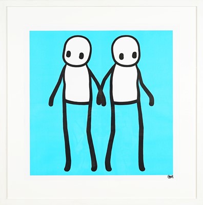 Lot 268 - Stik (British 1979-), 'Holding Hands (Blue)', 2020