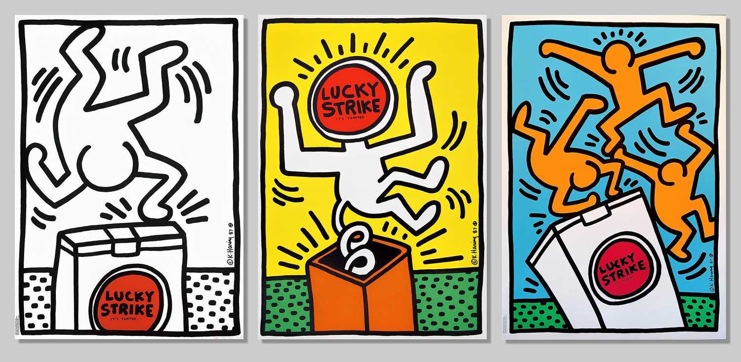 Lot 15 - Keith Haring (American 1958-1990), 'Lucky Strike (I, II & III)', 1987