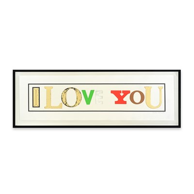 Lot 156 - Peter Blake (British 1932-), 'I Love You (White), 2010