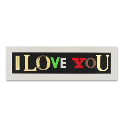 Lot 156 - Peter Blake (British 1932-), 'I Love You (White), 2010