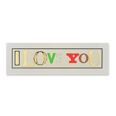 Lot 171 - Peter Blake (British 1932-), 'I Love You (White) (Diamond Dust), 2010