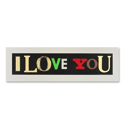 Lot 155 - Peter Blake (British 1932-), 'I Love You (Black), 2010