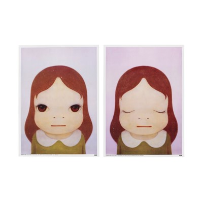 Lot 165 - Yoshitomo Nara (Japanese 1959-), 'Cosmic Girls: Eyes Opened/Eyes Closed', 2008 (Two Works)