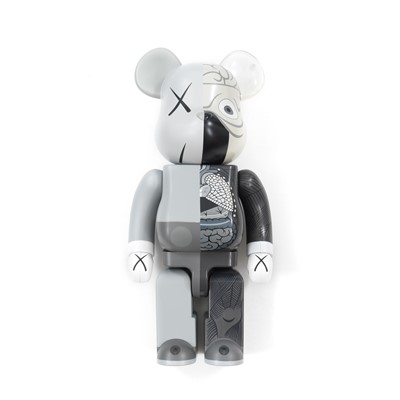 Lot 220 - Kaws (American 1974-), 'Dissected Bearbrick Companion 400% (Grey)', 2010