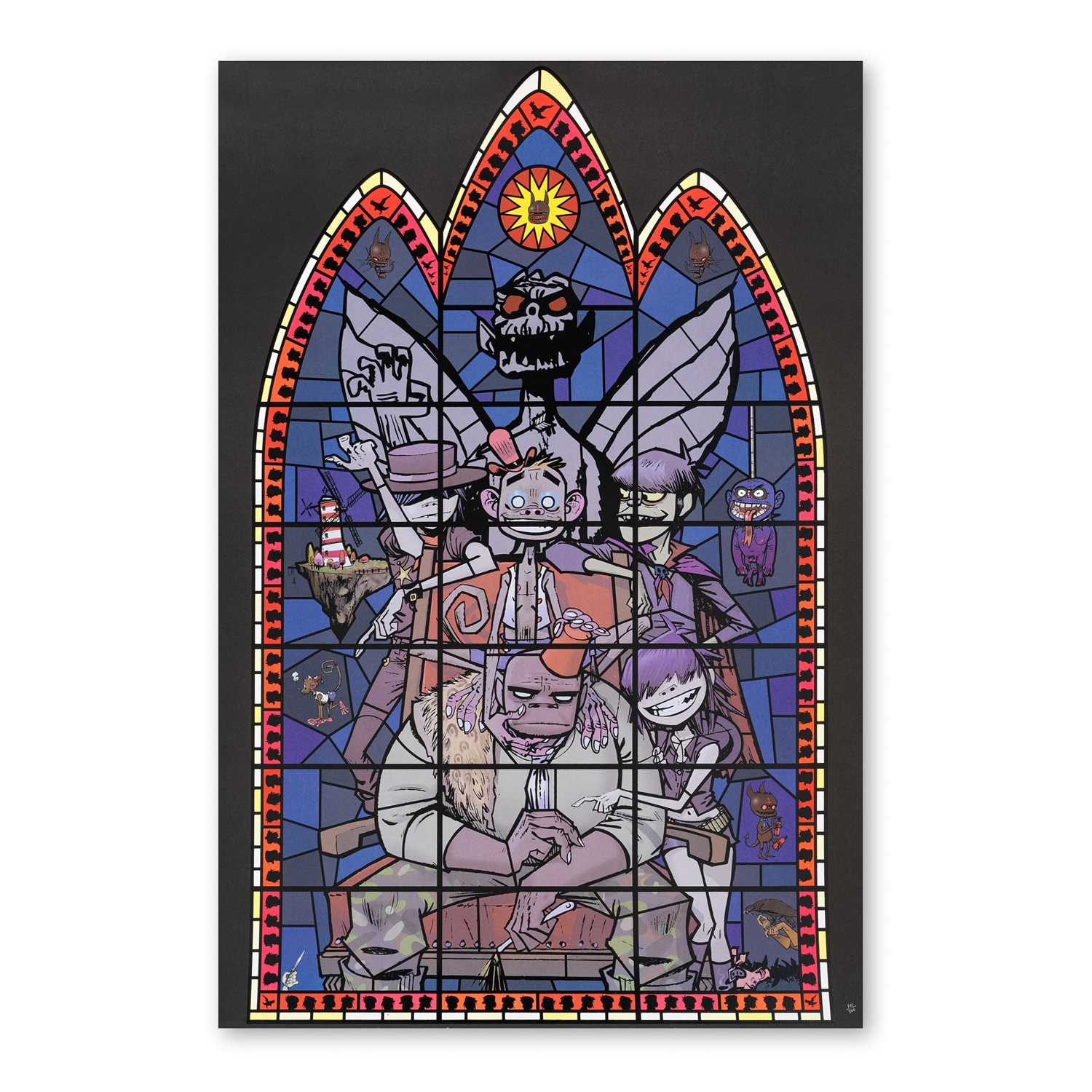 Lot 213 - Jamie Hewlett (British 1968-), 'Stained Glass Window (Large, Center), 2005