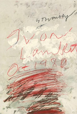 Lot 43 - Cy Twombly (American 1928-2011), 'Yvon Lambert Oct 1980', 1980/2019