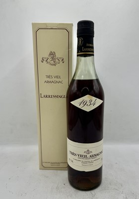 Lot 110 - 1 bottle 1934 Larressingle Tres Vieil Armagnac