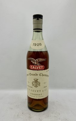 Lot 104 - 1 bottle 1928 Calvet Grande Champagne Cognac