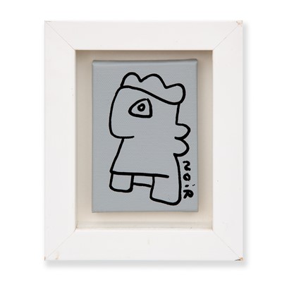 Lot 276 - Thierry Noir (French 1958-), 'Mini Canvas (Light Grey)', 2020