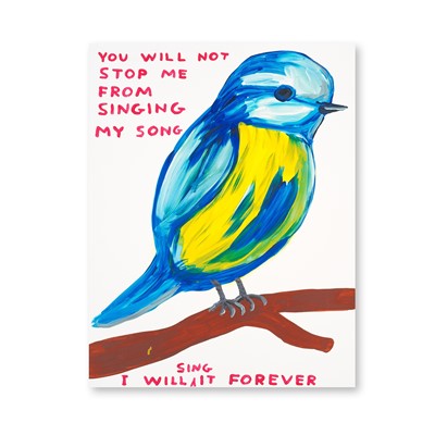 Lot 136 - David Shrigley (British 1968-), 'You Will Not Stop Me From Singing My Song', 2021