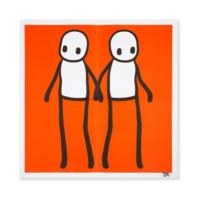 Lot 268 - Stik (British 1979-), 'Holding Hands (Red)', 2020