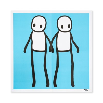 Lot 267 - Stik (British 1979-), 'Holding Hands (Blue)', 2020