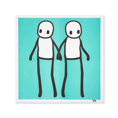 Lot 269 - Stik (British 1979-), 'Holding Hands (Teal)', 2020