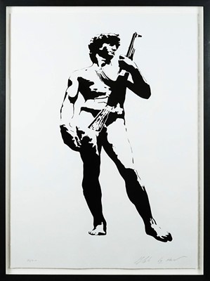 Lot 219 - Blek Le Rat (French 1951-), 'David with Kalashnikov', 2007