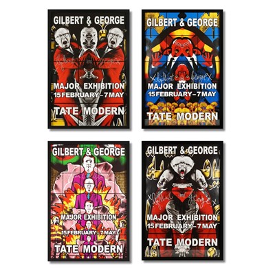 Lot 73 - Gilbert & George (British Duo), 'Major Exhibition Tate Modern (set of 4 works)', 2007