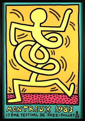 Lot 232 - Keith Haring (American 1958-1990), 'Montreux Jazz Festival (Green)', 1983