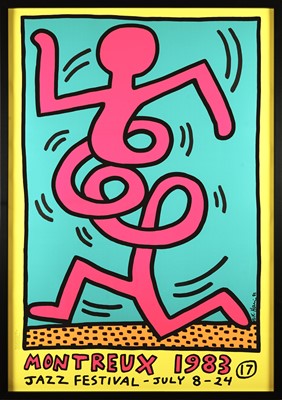 Lot 233 - Keith Haring (American 1958-1990), 'Montreux Jazz Festival (Yellow)' 1983