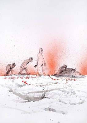 Lot 126 - Ralph Steadman (British 1936-), 'Ascent of Man and Woman', 2018