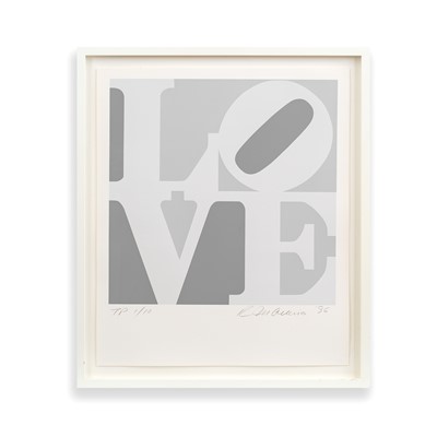 Lot 196 - Robert Indiana (American 1928-2018), 'Love (Plate 6 from The Book Of Love) (Grey)', 1996