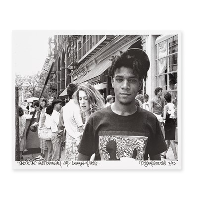 Lot 132 - Ricky Powell (American 1961-2021), 'Basquiat West Broadway NYC', 1986