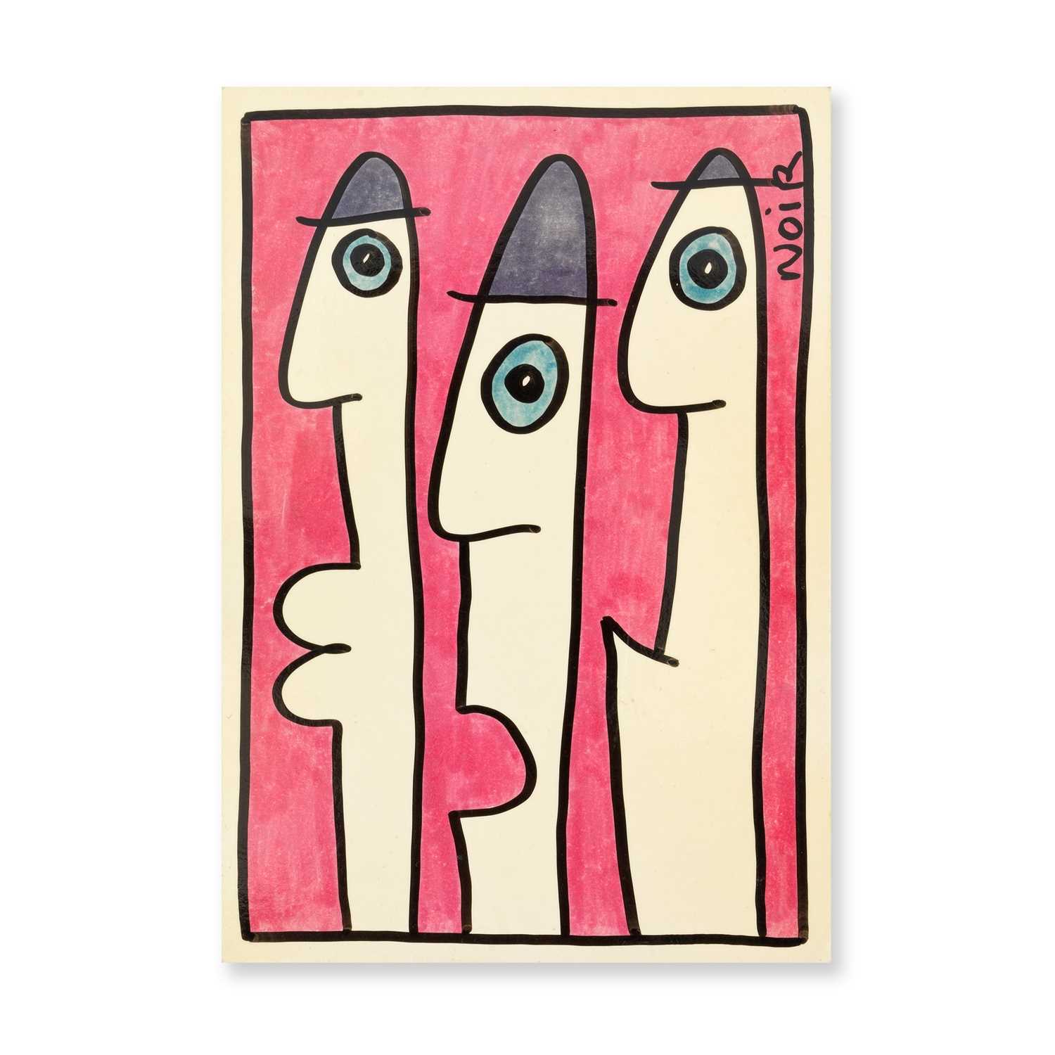 Lot 261 - Thierry Noir (French 1958-), 'Original Handgemalte Postkarte'