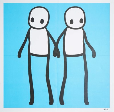 Lot 254 - Stik (British 1979-), 'Holding Hands (Blue)', 2020