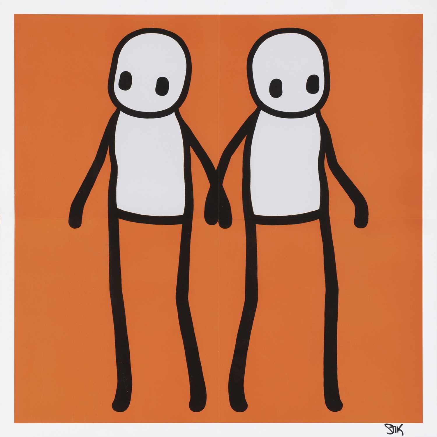 Lot 255 - Stik (British 1979-), 'Holding Hands (Orange)', 2020