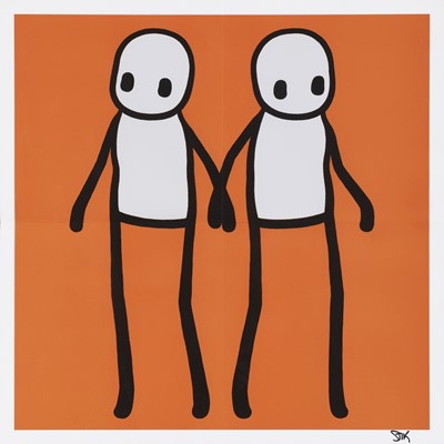 Lot 255 - Stik (British 1979-), 'Holding Hands (Orange)', 2020