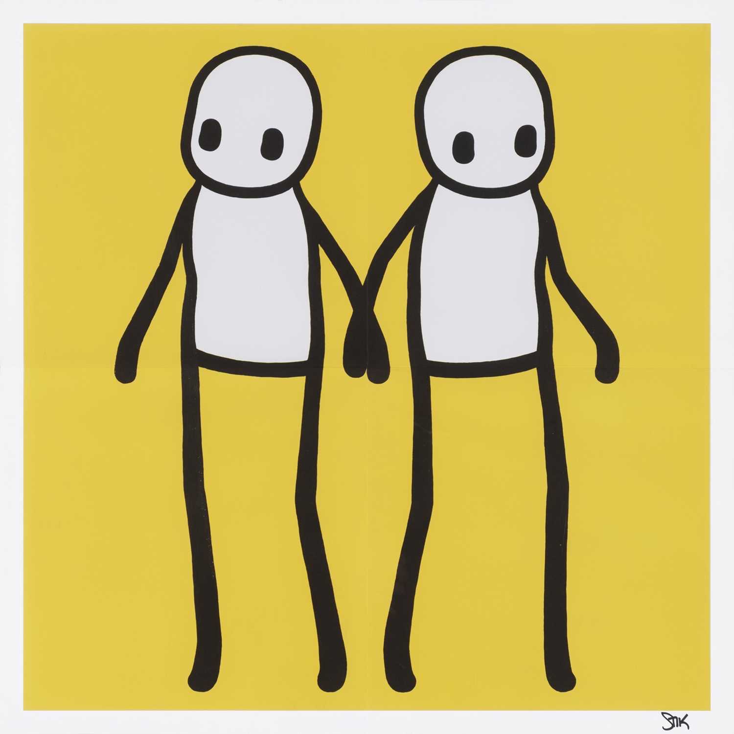 Lot 258 - Stik (British 1979-), 'Holding Hands (Yellow)', 2020