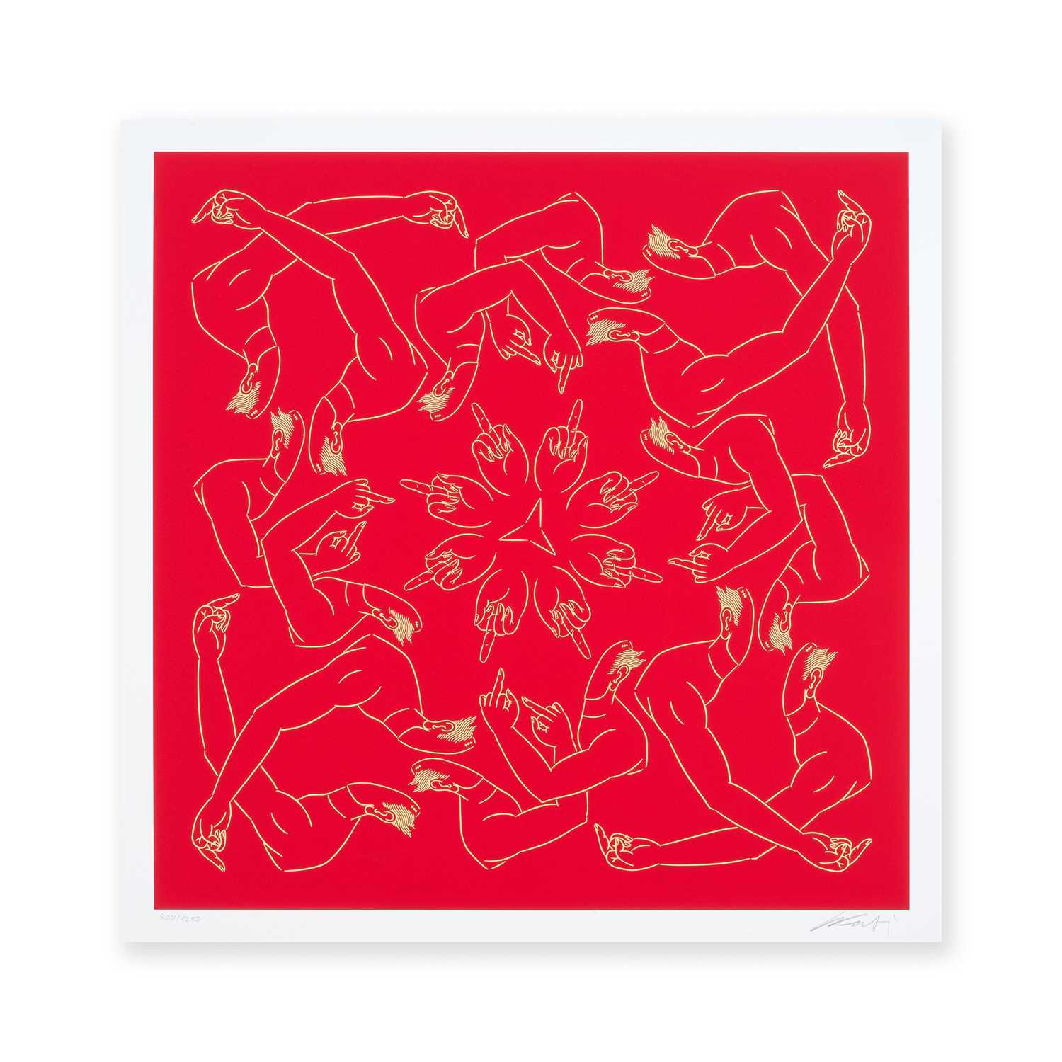Lot 18 - Ai Weiwei (Chinese 1957-), 'Middle Finger In Red', 2023