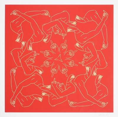 Lot 3 - Ai Weiwei (Chinese 1957-), 'Middle Finger In Red', 2023