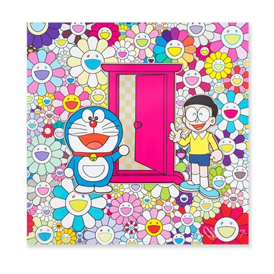 Lot 8 - Takashi Murakami (Japanese 1962-), 'Anywhere Door (Dokodemo Door) In The Field Of Flowers', 2018