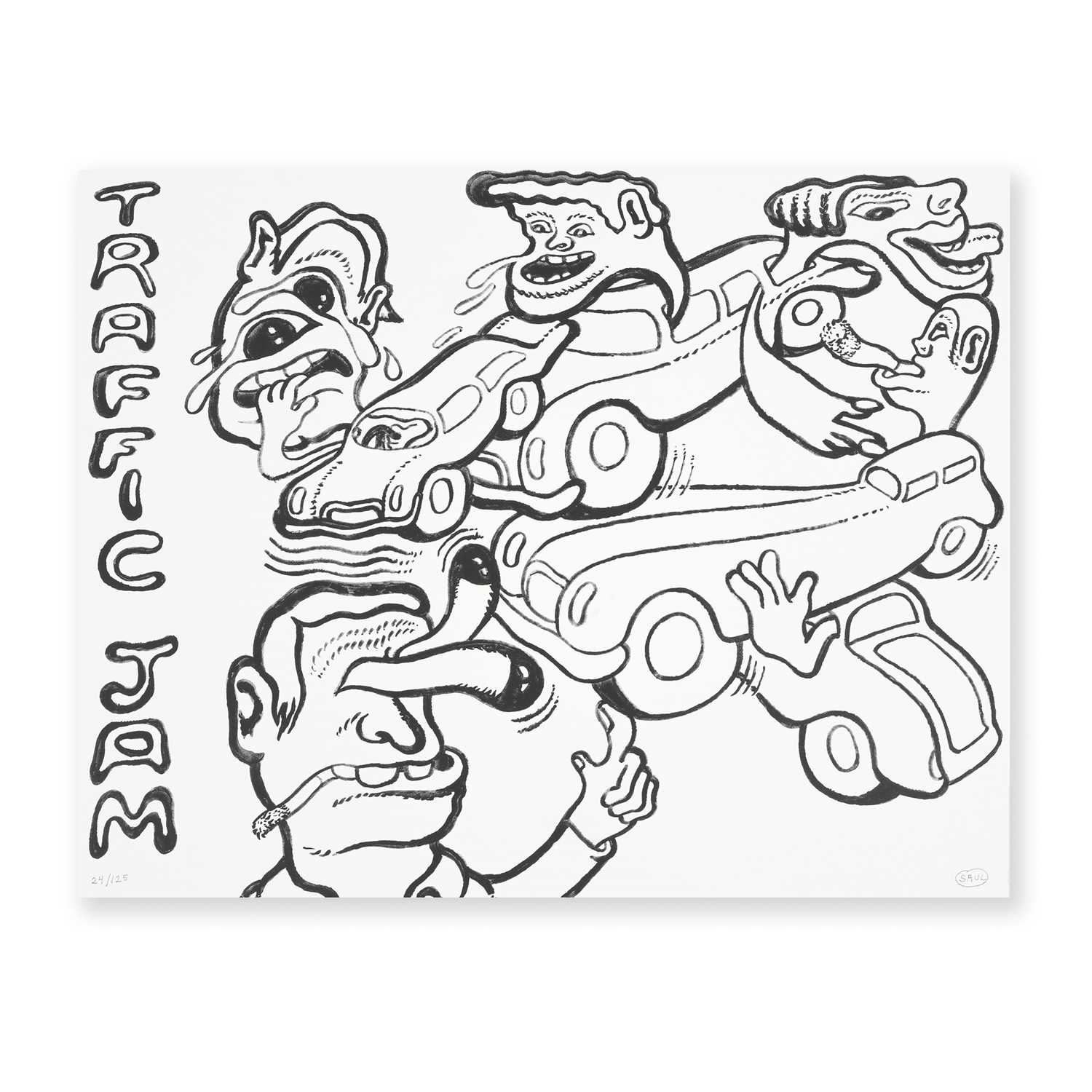 Lot 108 - Peter Saul (American 1934-), 'Traffic Jam, from Greenpeace 50 Years Print Portfolio', 2022