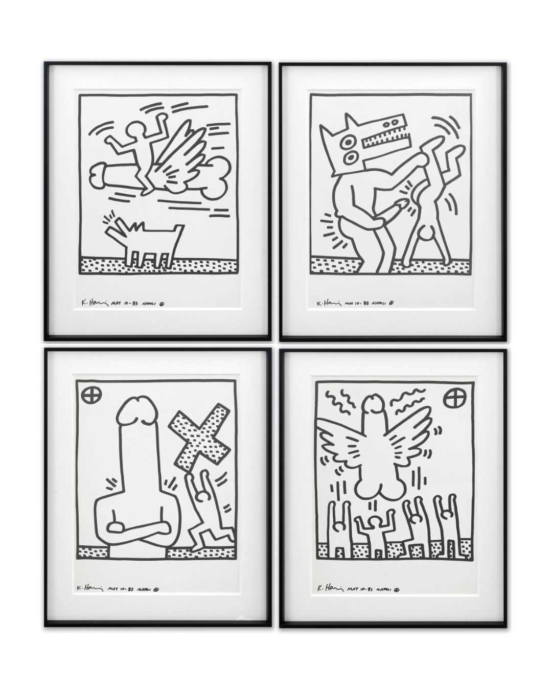 Lot 268 - Keith Haring (American 1958-1990), 'Naples Suite (Four Plates)', 1983