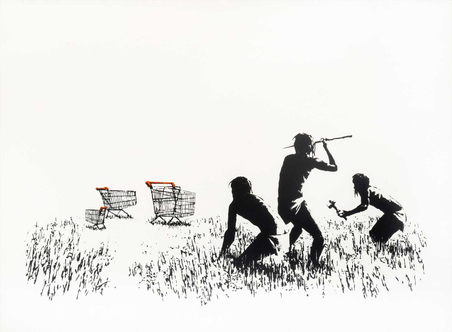 Lot 189 - Banksy (British 1974-), 'Trolleys (Black & White)', 2007