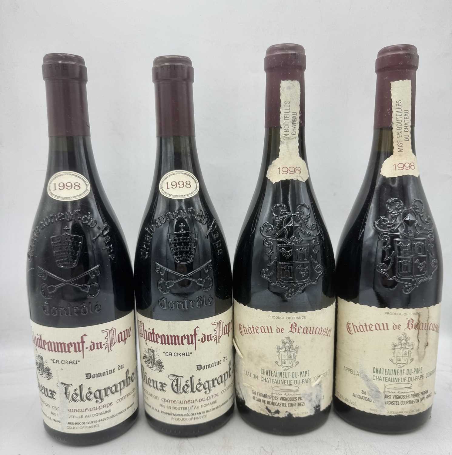 Lot 158 - 4 bottles Mixed 1998 Chateauneuf-du-Pape