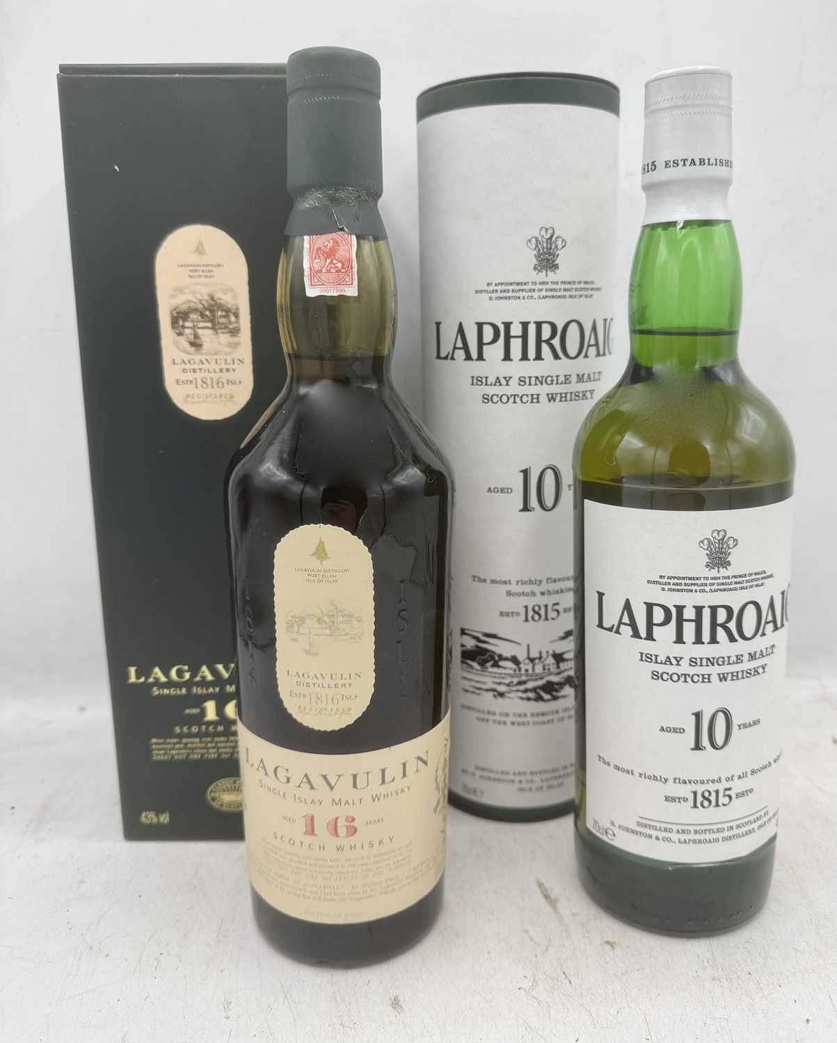 Lot 242 - 2 bottles Mixed Lagavulin and Laphroaig