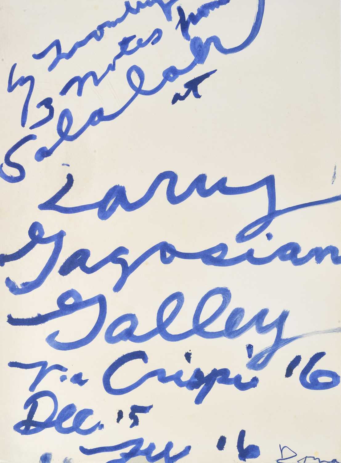 Lot 48 - Cy Twombly (American 1928-2011), 'Three Notes from Salalah Poster', 2008