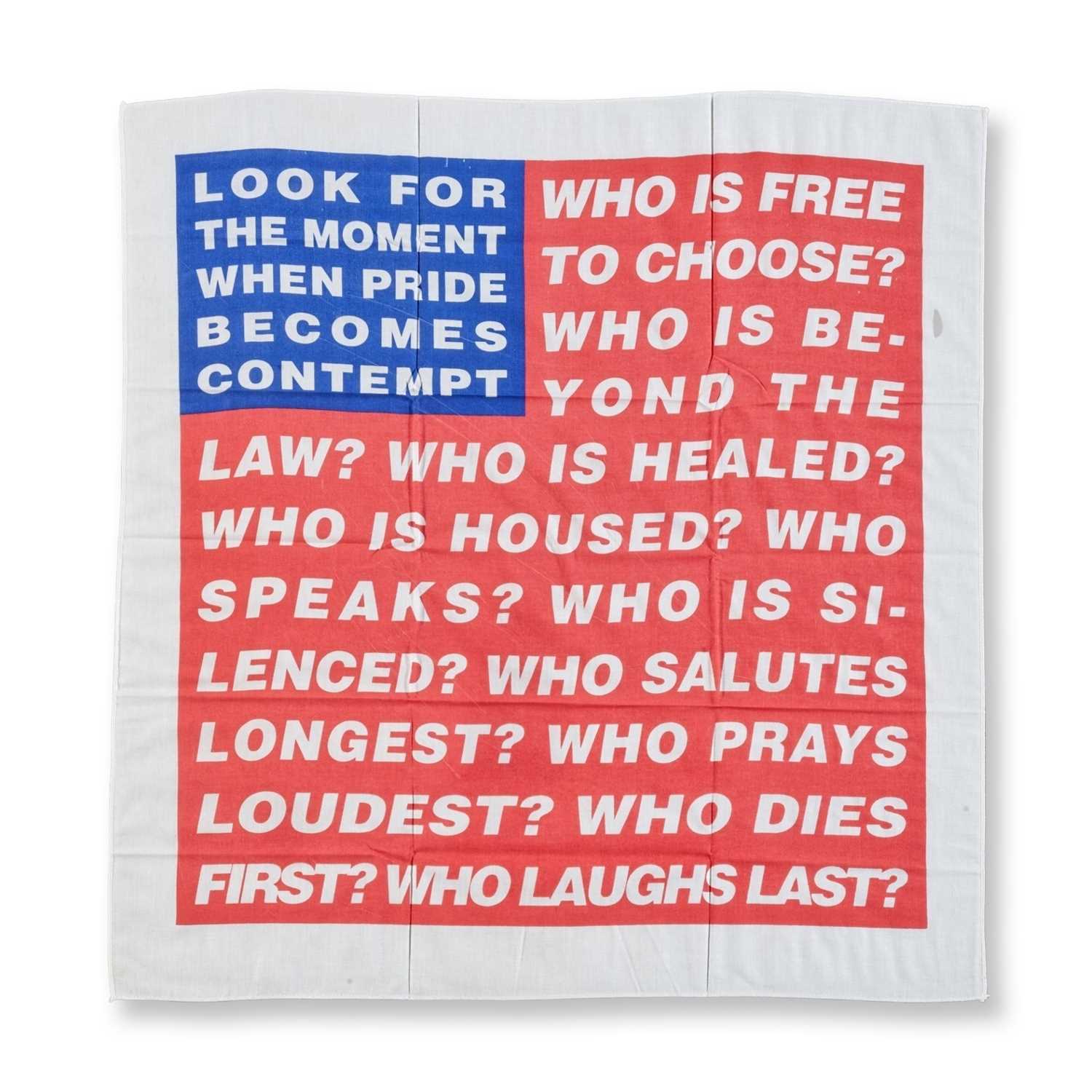 Lot 26 - Barbara Kruger (American 1945-), 'Untitled (Flag)', 2020