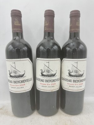 Lot 30 - 3 bottles 2005 Ch Beychevelle