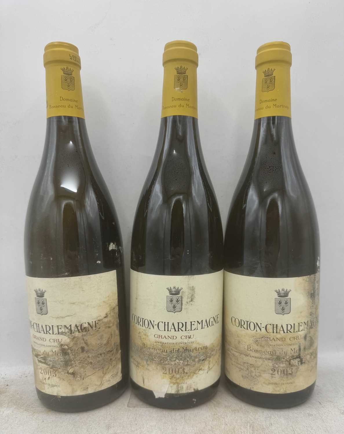 Lot 174 - 3 bottles 2003 Corton-Charlemagne Bonneau du Martray
