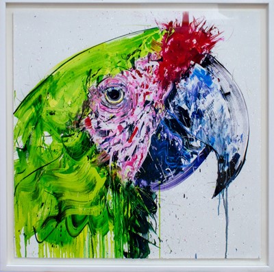 Lot 53 - Dave White (British 1971-), 'Buffon Macaw (Diamond Dust)'