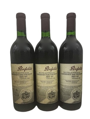 Lot 277 - 5 bottles 1992 Penfolds Bin 707 Cabernet Sauvignon