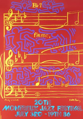 Lot 276-Keith Haring (American 1958-1990) & Andy Warhol (American 1928-1987) (Collaboration), 'Montreux Jazz Festival', 1986