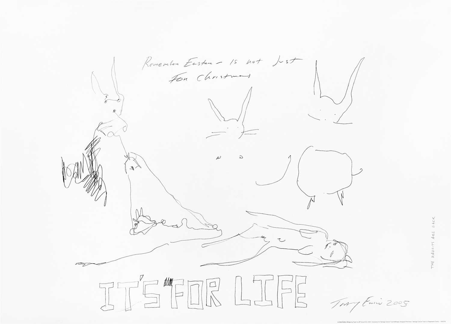Lot 129 - Tracey Emin (British 1963-), 'Rabbits, It's For Life', 2005
