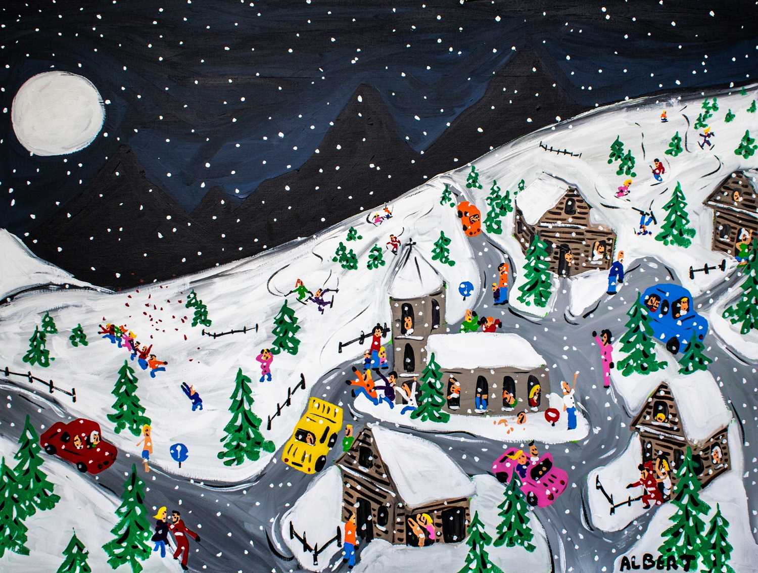 Lot 187 - Albert Willem (Belgian 1979-), 'An Enchanting Mountain Night', 2024