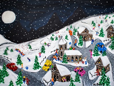 Lot 133 - Albert Willem (Belgian 1979-), 'An Enchanting Mountain Night', 2024