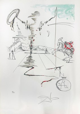 Lot 3 - Salvador Dali (Spanish 1904-1989), 'Don Quixote On An Infinite Landscape'